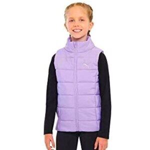 Puma Girls Youth size Small Purple Quilted Puffer Vest